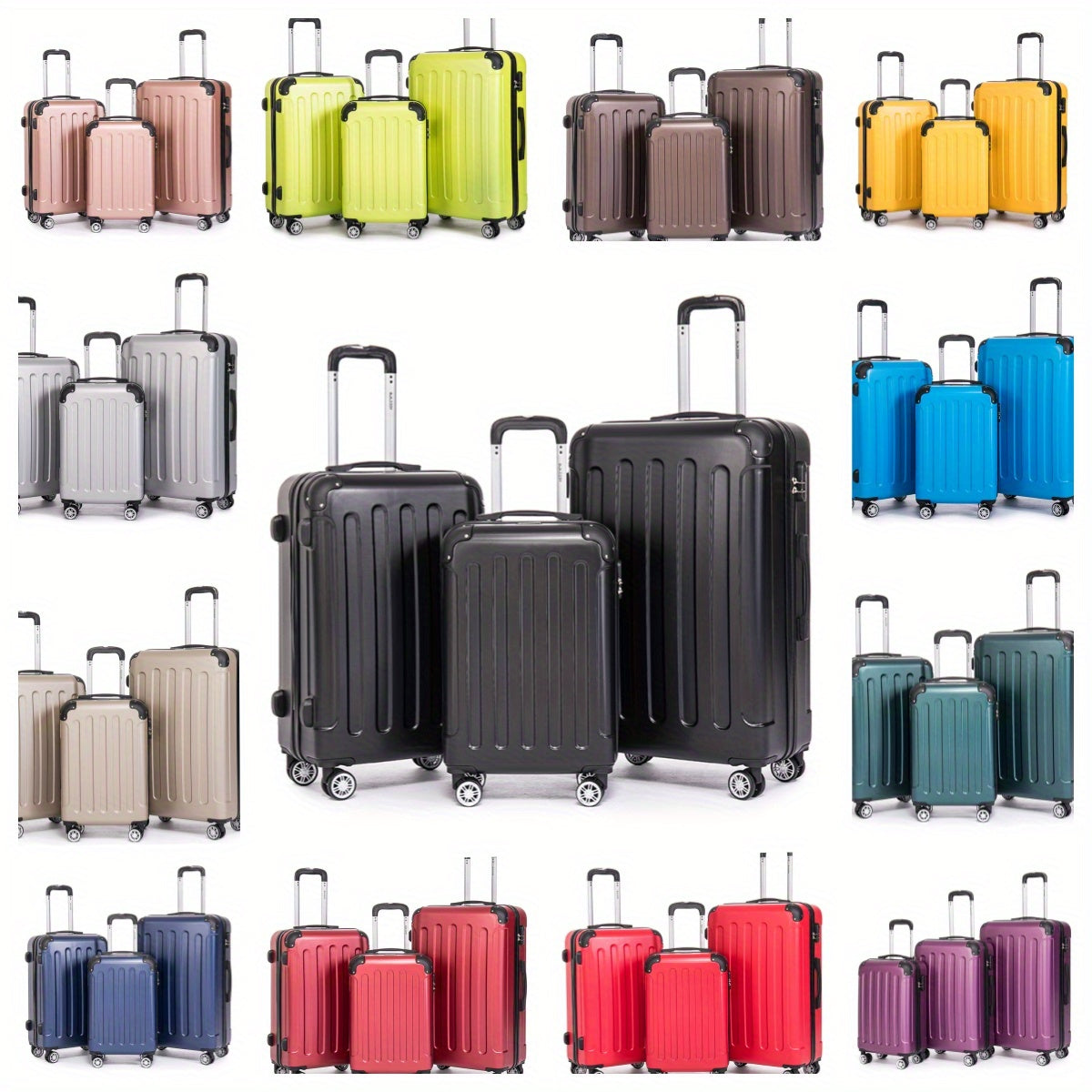 Ensemble de valises trois pièces pour famille, 20+24+28 pouces, ensemble combiné de valises, valise cabine 20 pouces, valise de voyage d'affaires, boîte de rangement à code, valise à roulettes universelle, valise trolley à coque dure ABS, grande capacité,