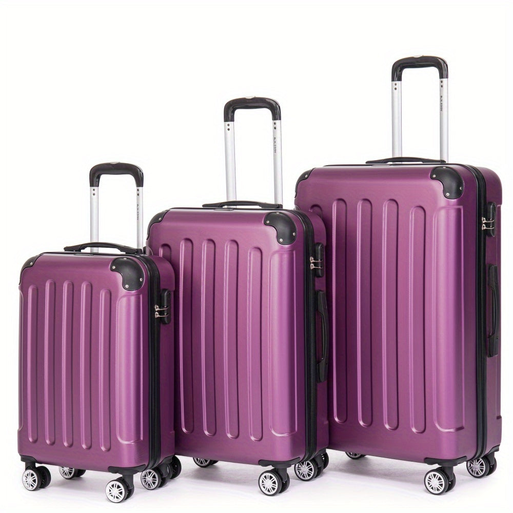 Ensemble de valises trois pièces pour famille, 20+24+28 pouces, ensemble combiné de valises, valise cabine 20 pouces, valise de voyage d'affaires, boîte de rangement à code, valise à roulettes universelle, valise trolley à coque dure ABS, grande capacité,