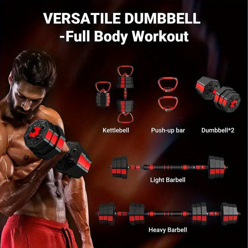 Haltères Réglables avec Connecteurs : Haltère Convertible, Kettlebell et Support de Redressements pour Entraînements Complets en Maison - Convient aux Hommes et Femmes