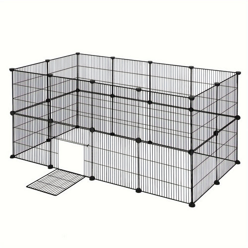 Enclos extérieur pour lapins, enclos pour cochons d'Inde, enclos pour petits animaux, enclos pour petits animaux, enclos extérieur pour lapins, hamsters, tortues, clapier à lapins à l'intérieur, porte comprise, bricolage 142x72x72cm