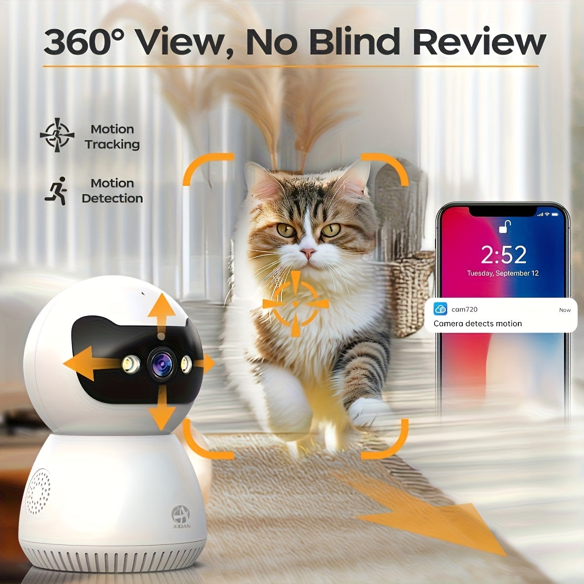 Moniteur Wifi 5G Full HD 1080P, avec fonction de suivi et de prise de vue, vision nocturne couleur, communication bidirectionnelle, contrôlable à distance via application mobile, idéal pour accompagner la famille et les animaux de compagnie, recommandé co