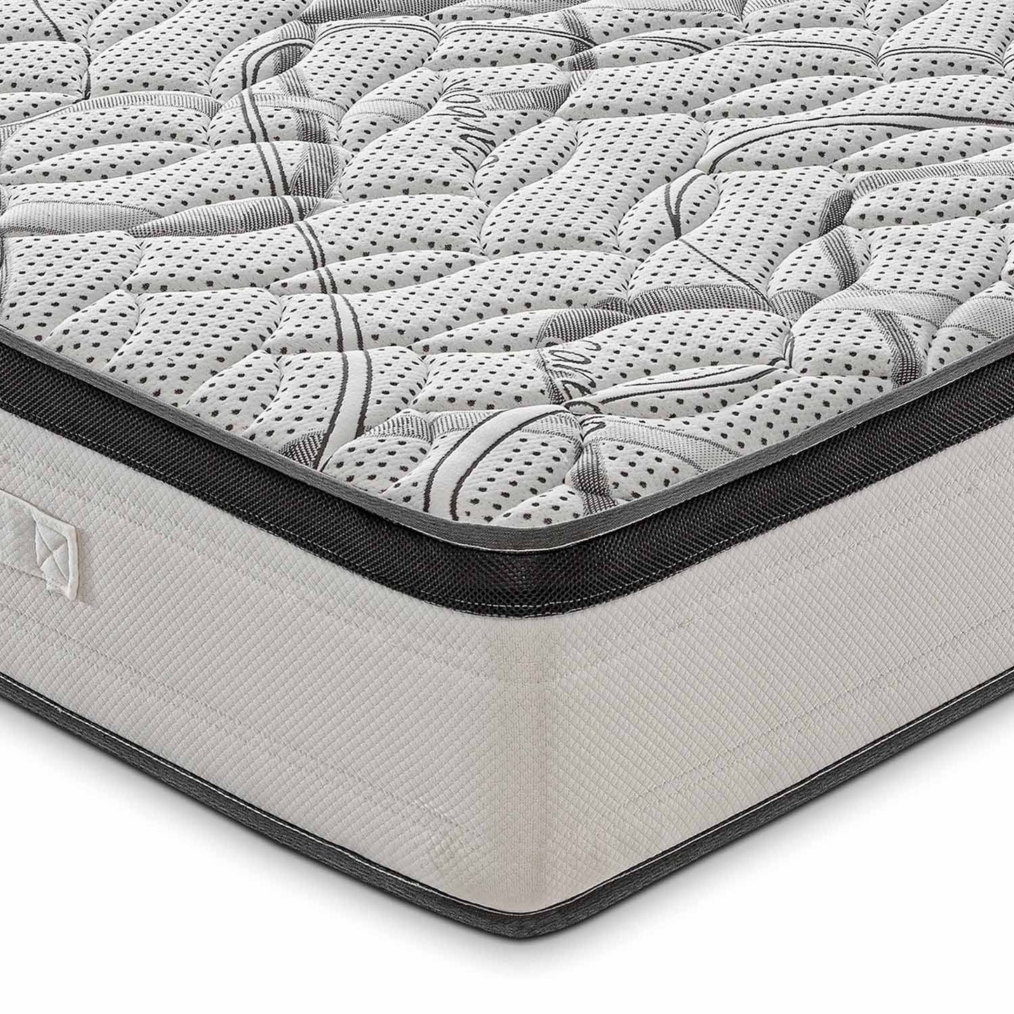 Matelas ROYAL DELUXE avec effet MÉMOIRE - Mousse HR haute densité - 100% orthopédique fabriqué en Italie - Housse avec effet relaxant CARBONIO