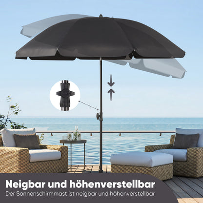 Parasol de balcon Sunula 180 cm avec pied béquille, housse de , inclinaison et réglage en hauteur, parasol de plage pour balcon, jardin et terrasse