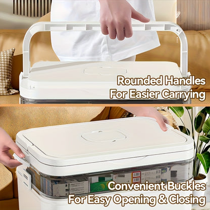 Boîte à médicaments à couvercle à charnière, Organisateur de salle de bain - Armoire à pharmacie, Fermeture à pression sécurisée, Plastique durable, Portable pour chambre/salle de bain/bureau, Cadeau parfait pour les fournitures de santé à domicile
