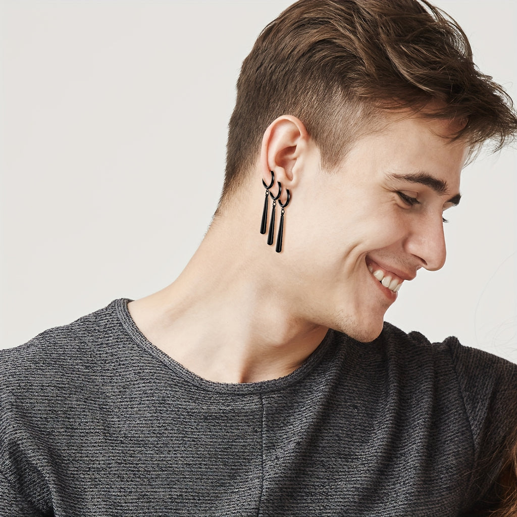 Ensemble de 3 pendentifs et boucles d'oreilles Roronoa : bague en acier inoxydable - Pendentif cosplay personnage anime Roronoa pour hommes et femmes