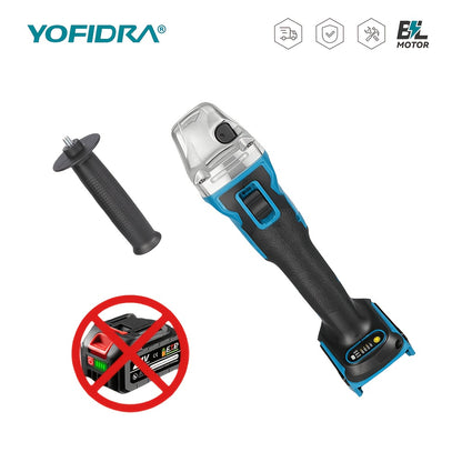 [Outil industriel polyvalent] Meuleuse d'Angle Sans Fil 125mm, Polisseuse Sans Fil M14, Outil Électrique de Meulage et Polissage en Métal Doré, Adapté aux Scènes de Décoration Industrielle, Compatible avec la Batterie YOFIDRA
