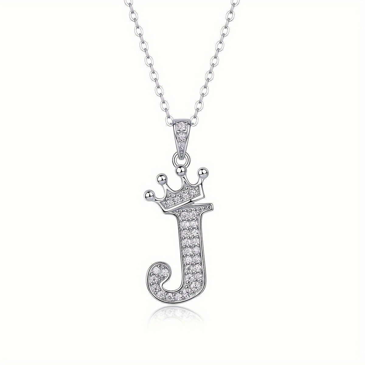 Collier lettre couronne en moissanite en argent S925 plaqué, avec 26 pendentifs lettres entièrement sertis, cadeau idéal pour la rentrée, la remise des diplômes, le quotidien, la Saint-Valentin ou les anniversaires