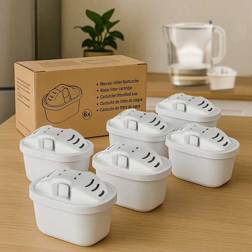 Cartouches de remplacement pour filtre à eau - Compatibles avec la carafe filtrante à eau BTA, réduisent le calcaire et le chlore, charbon actif et résine d'échange d'ions, accessoires de cuisine domestique pour systèmes de filtres à eau pour carafes, lot