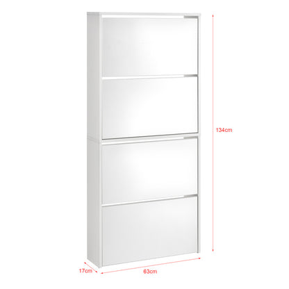 Armoire à chaussures Vogar avec portes miroir de différentes couleurs et tailles