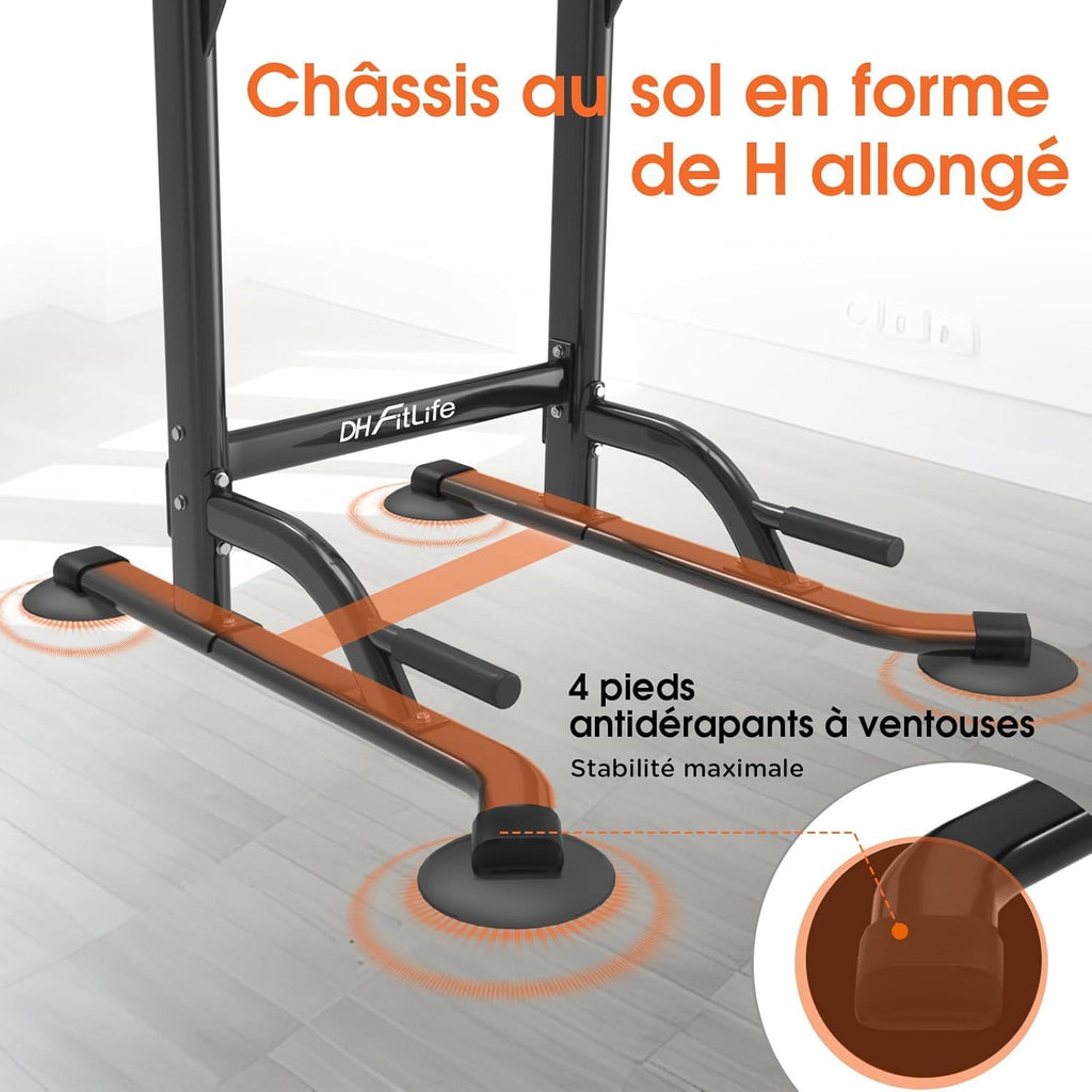 DH FitLife Power Tower Dip Station| Barre de traction autonome | Barre de dips pour le dos | Station de musculation Power Tower | Station de fitness | Rack de puissance pour salle de sport à domicile