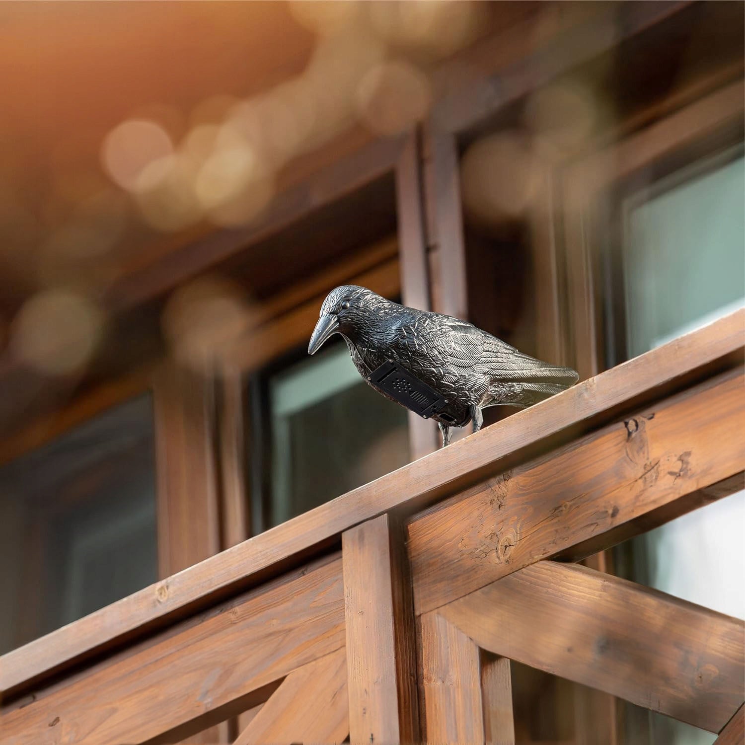 Leurre de Corbeau Réaliste, Corneille 3D, Dissuasion pour Oiseaux pour Jardin et Balcon, Figurine en Plastique Résistant aux Intempéries, Efficace Contre les Pigeons, les Étourneaux et Autres Oiseaux, Statue de Jardin Extérieur, Décoration pour Patio, Ter