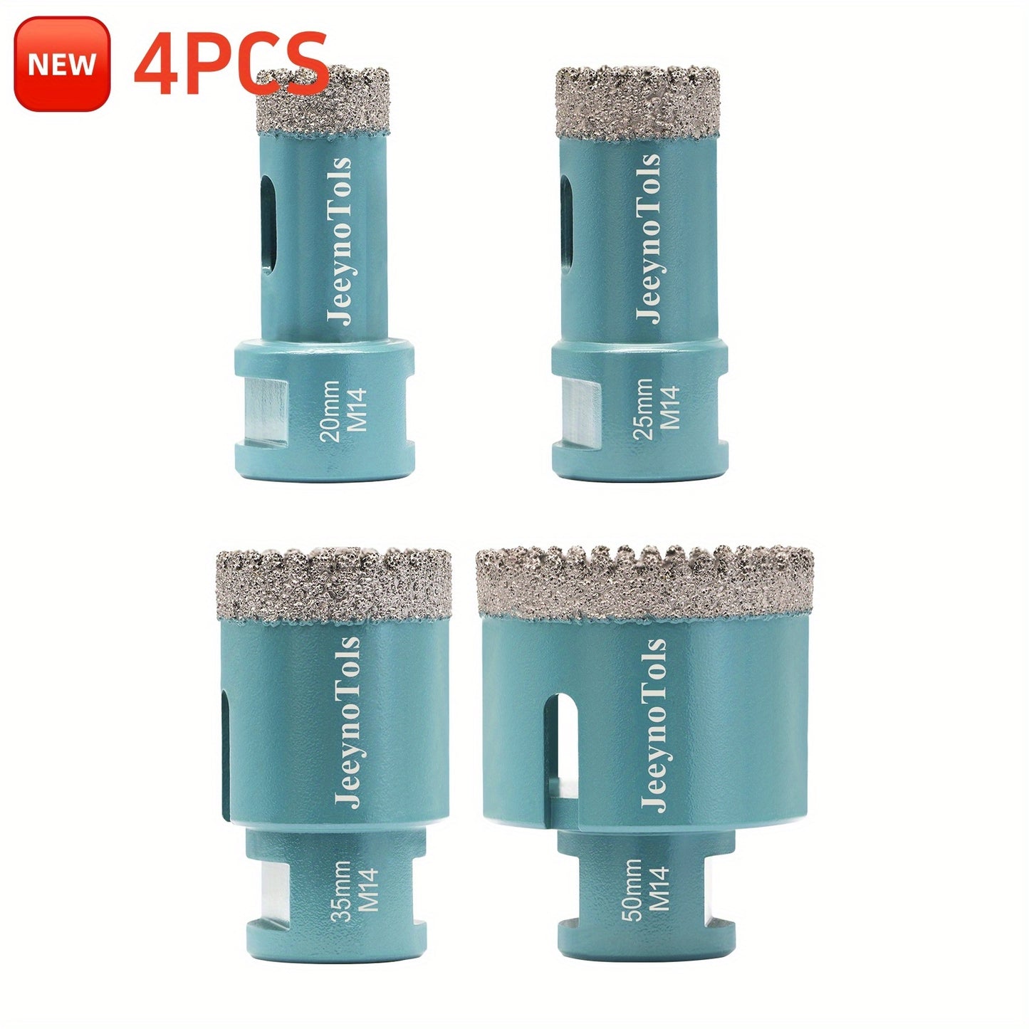 Kit de 4 ou 12 pièces de mèches à carotter de haute qualité, ensemble de mèches et adaptateur pour porcelaine, céramique, granit, marbre, maçonnerie, pierre avec filetage M14, mèche à trou, mèches pour carrelage, mèche à carrelage à sec, boîte à outils, o