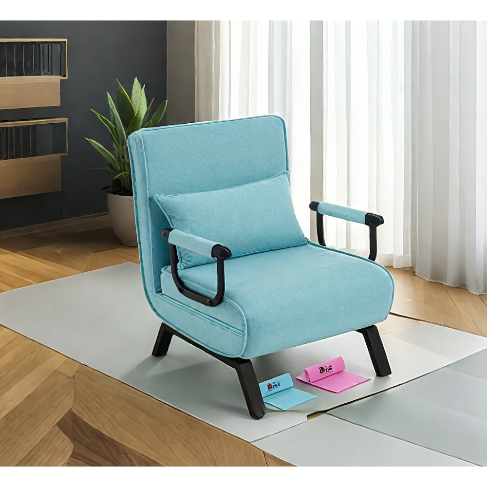 1pc Chaise de salle à manger élégante, canapé-lit 3 en 1, lit de visite, fauteuil pliant avec dossier réglable, coussin amovible, convient pour chambre à coucher, salon, bureau, capacité de charge de 150 kg