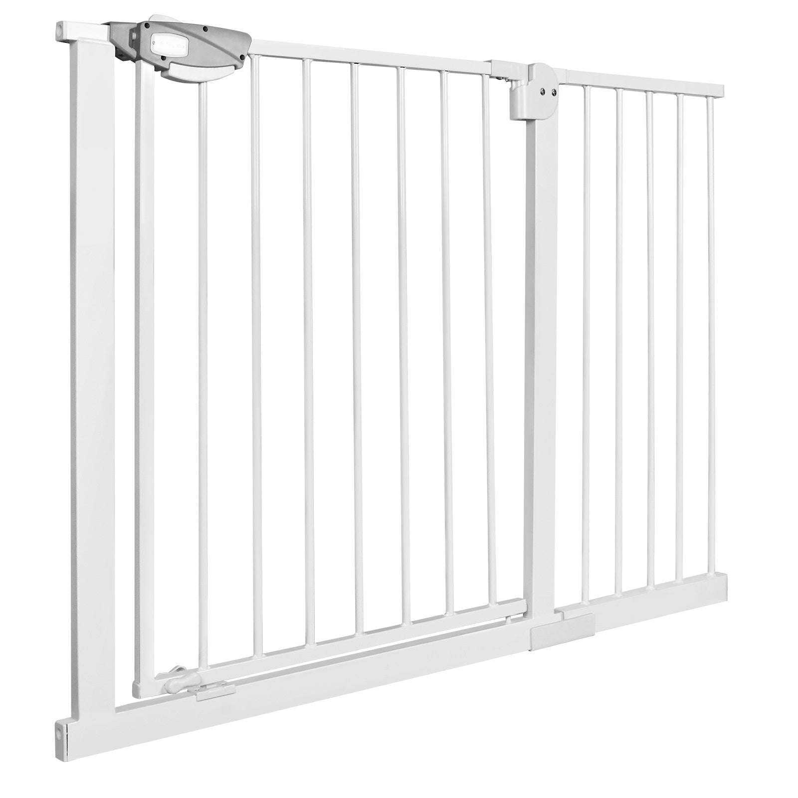 Barrière de sécurité de porte pour enfants, barrière d'escalier N Stop sans perçage avec grille métallique, blanche