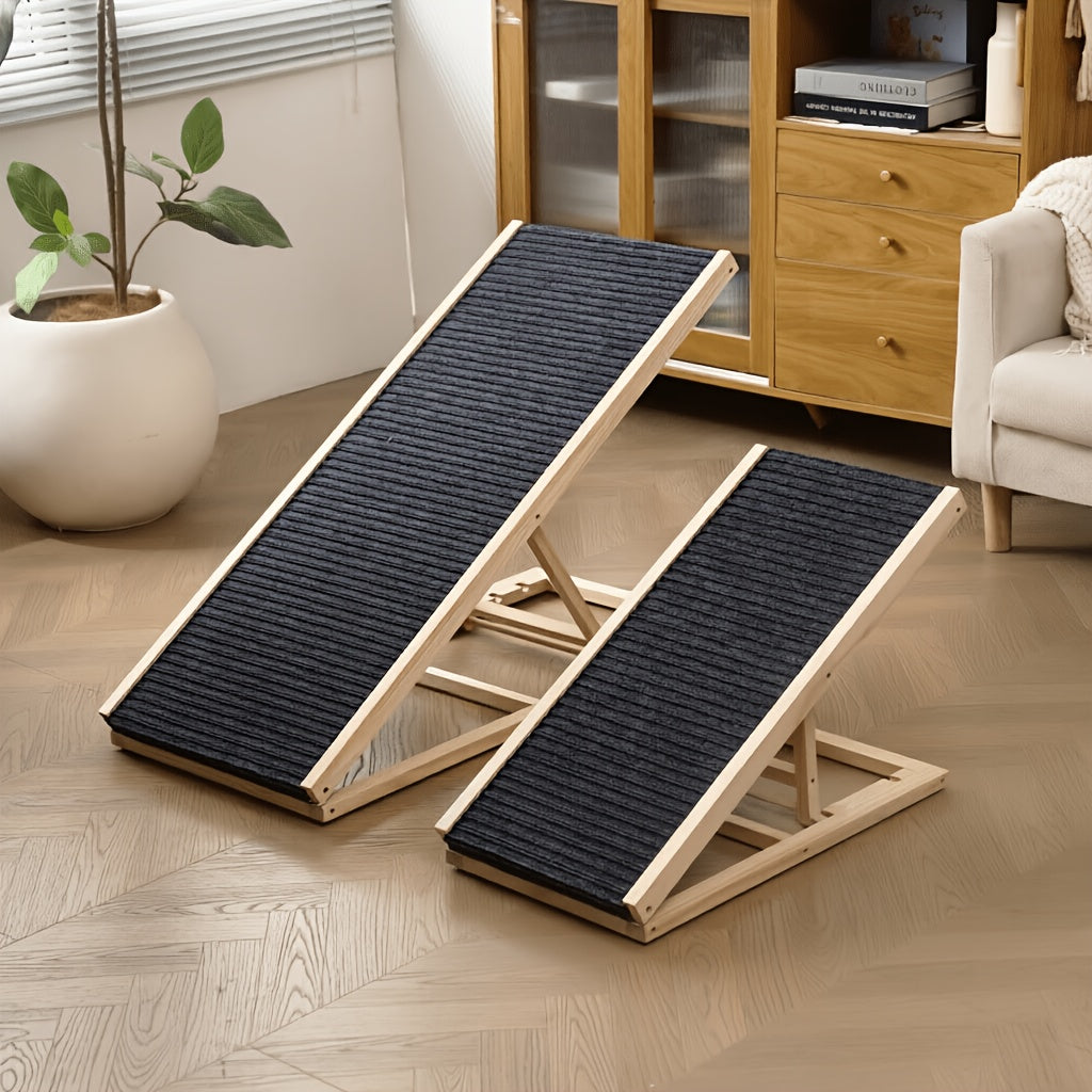 Escalier pliant réglable pour animaux de compagnie 70 cm/100 cm, rampe antidérapante pour chien et chat, réglable en hauteur, échelle portable avec structure stable, conception antidérapante sûre pour petits et moyens animaux de compagnie, aide les animau