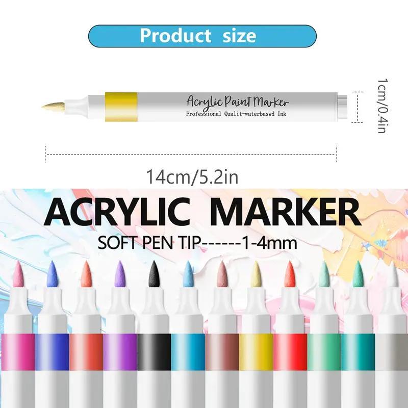 120 Marqueurs Peinture Acrylique de Couleur - Pinceaux Peinture Acrylique Multicolores pour Pierres, Imperméables, Ensemble de Stylos Acryliques à Pointe Pinceau, Séchage Rapide, Idéaux pour Peindre sur Pierres, Verre, Céramique, Bois, Métal, Spécialement