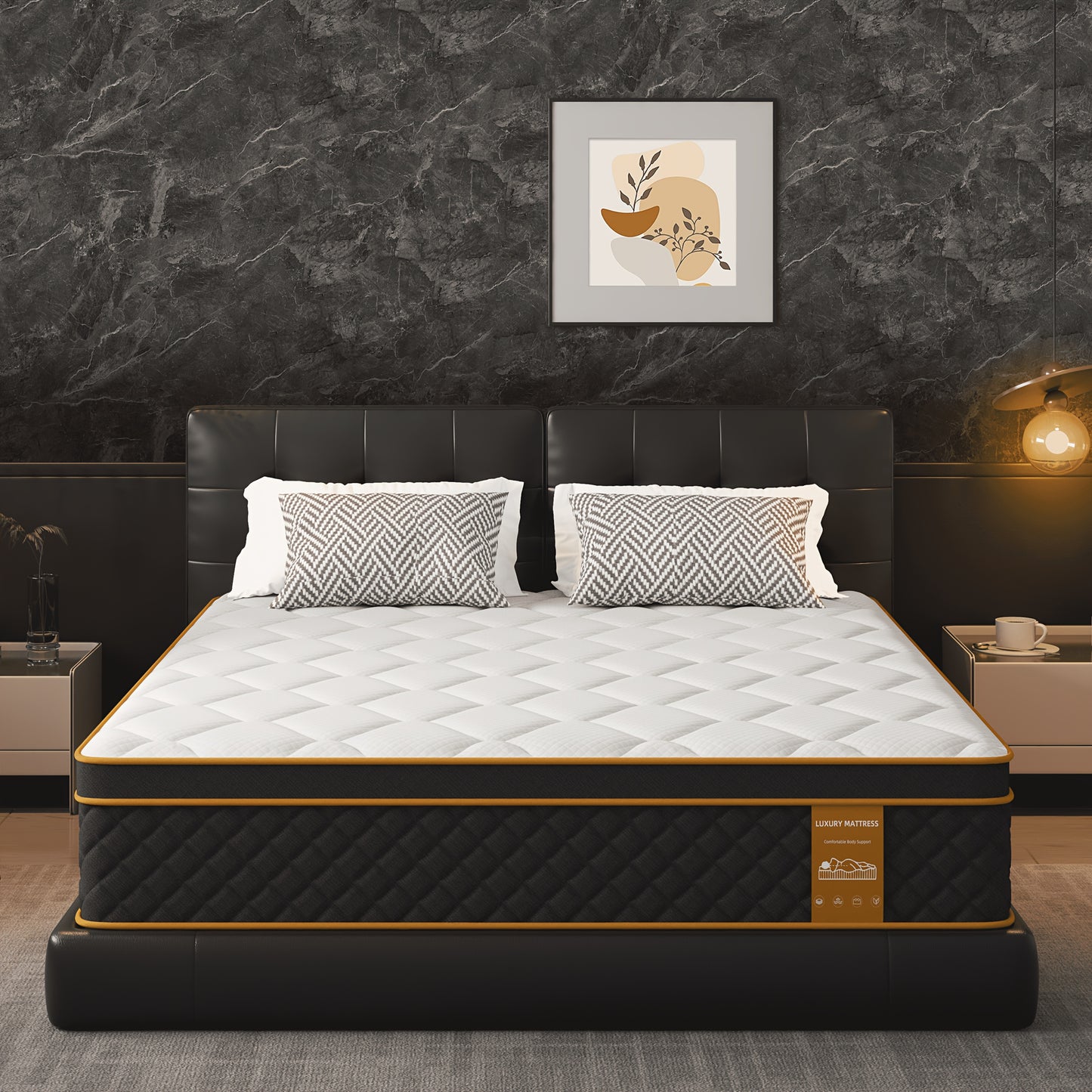 Matelas, matelas hybride à mousse à mémoire de forme de 10 pouces (en boîte), fermeté moyenne, ressorts à poche, soulagement de la pression, isolation des mouvements. Plusieurs tailles disponibles