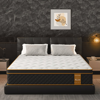 Matelas, matelas hybride à mousse à mémoire de forme de 10 pouces (en boîte), fermeté moyenne, ressorts à poche, soulagement de la pression, isolation des mouvements. Plusieurs tailles disponibles