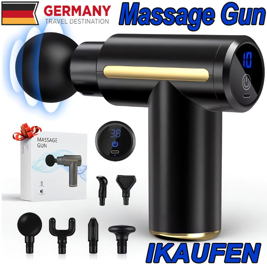 Pistolet de massage 6/38/99 vitesses Tissu profond, Masseur musculaire électrique portatif, Dispositif de massage par percussion pour, Masseur sportif électrique portable super silencieux avec 6 têtes de remplacement
