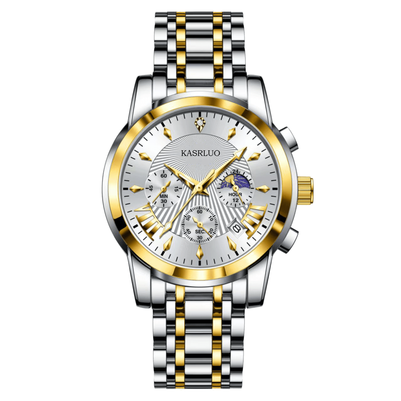 Montre pour homme avec bracelet en acier inoxydable et date, montre-bracelet tendance