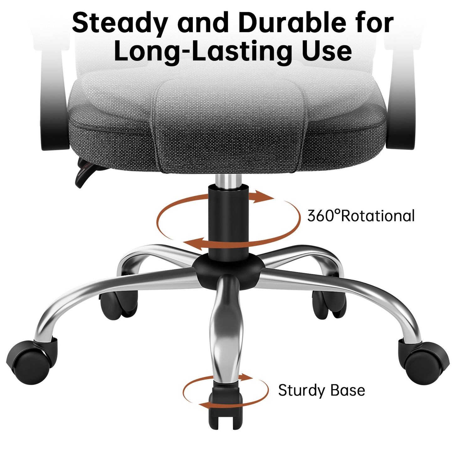 Chaise de bureau exécutive haute dossier, chaise de bureau ergonomique inclinable avec fonction d'inclinaison, chaise d'ordinateur robuste pour le travail à domicile