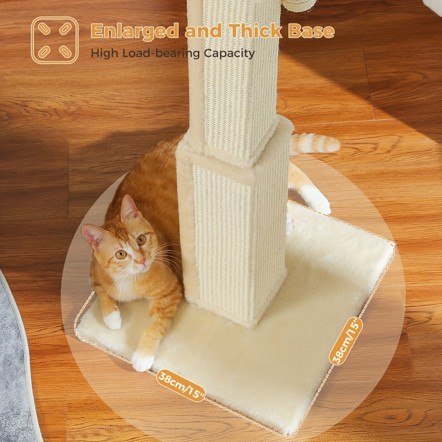 Griffoir pour chat PAWZ Road Large, 80 cm de haut, pour chats adultes d'intérieur, griffoir ultime avec sisal tissé, grande base et balle suspendue amovible
