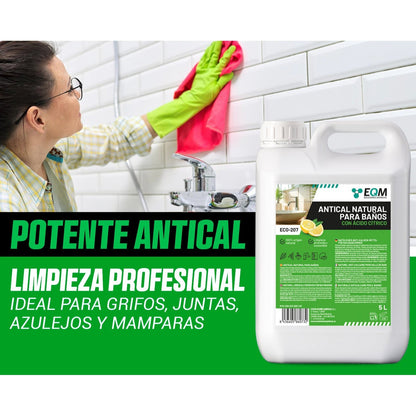 EQM - ECO-207 - ly Nettoyant pour salle de bain - 5L - Avec acide citrique - 100 % - Nettoyant naturel puissant