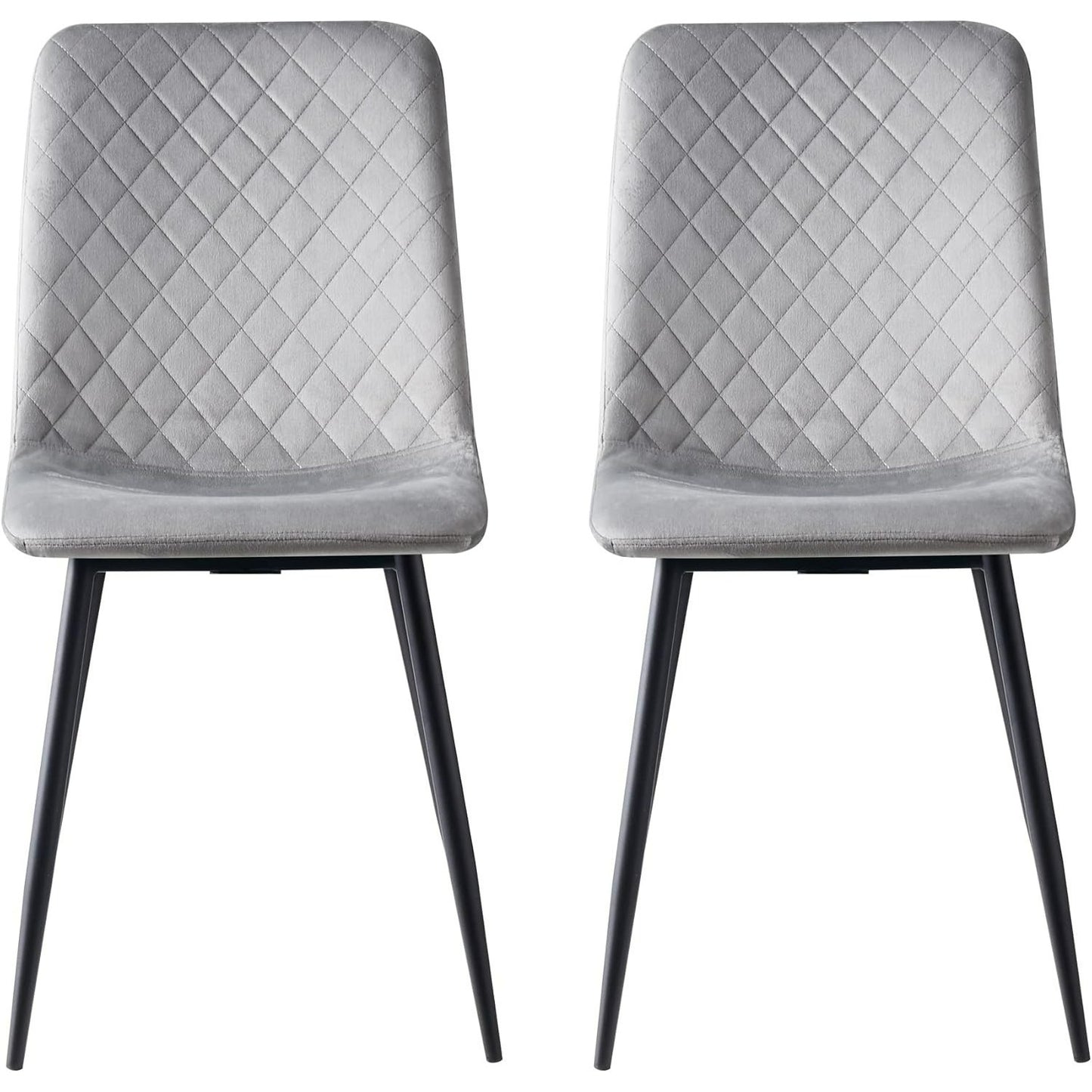 Ensemble de 4 chaises de salle à manger MCC Direct en velours, pieds en métal, chaises Lexi, chaises de conception
