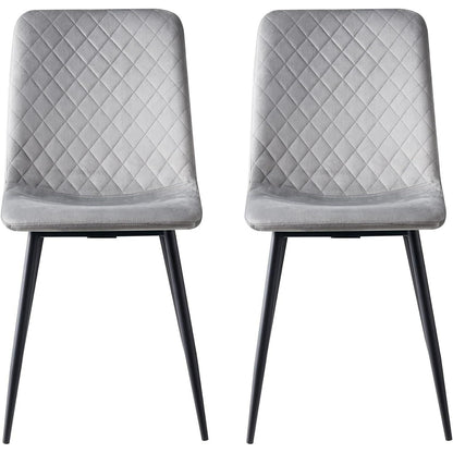 Ensemble de 4 chaises de salle à manger MCC Direct en velours, pieds en métal, chaises Lexi, chaises de conception