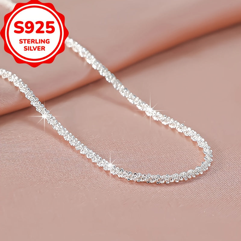 Collier avec pendentif croix argenté Shiny S925, chaîne clavicule minimaliste et tendance de style ethnique pour femmes, met en valeur la personnalité et l'élégance.