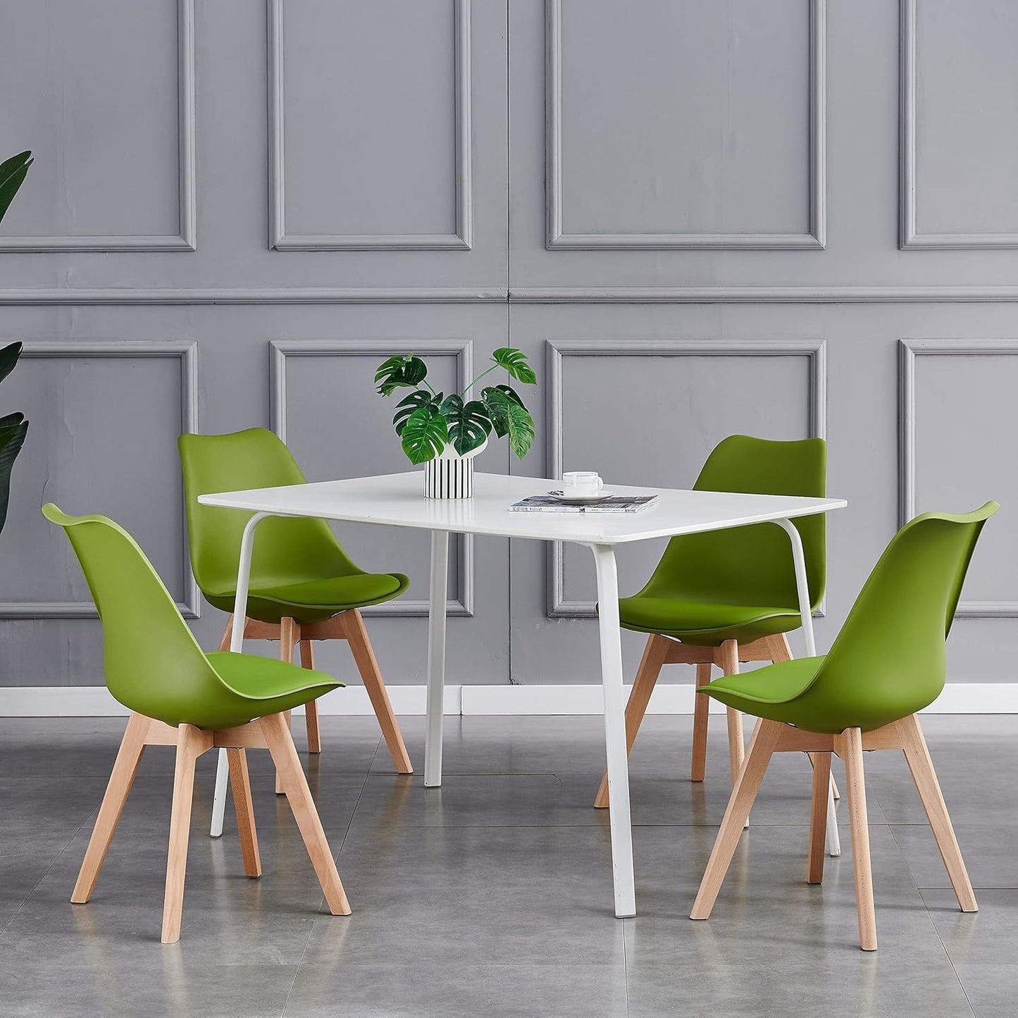 Ensemble de 4 chaises de salle à manger MCC Direct, chaises de cuisine, chaises de bureau, chaise coquille de designer, "Eva" disponible en 7 couleurs tendance