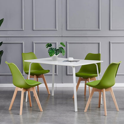 Ensemble de 4 chaises de salle à manger MCC Direct, chaises de cuisine, chaises de bureau, chaise coquille de designer, "Eva" disponible en 7 couleurs tendance
