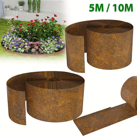 Ruban de bordure de pelouse 5/10 m en acier, hauteur 14 cm, séparation gazon et pierre, limite de tonte, bordure de parterre