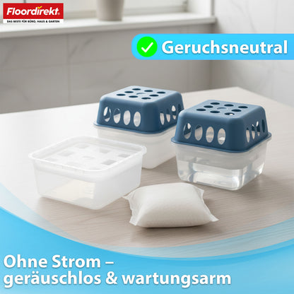 FLOORDIREKT Pack de Recharge d'Air Déshumidificateur Habo en Lot de 12 - Sacs de Recharge de 400g pour Déshumidificateurs de Pièce - Pour Sous-sol, Salle de Bain & Espaces de Vie - Pack de Remplacement Généreux - Contrôle Efficace de l'Humidité - Utilisat