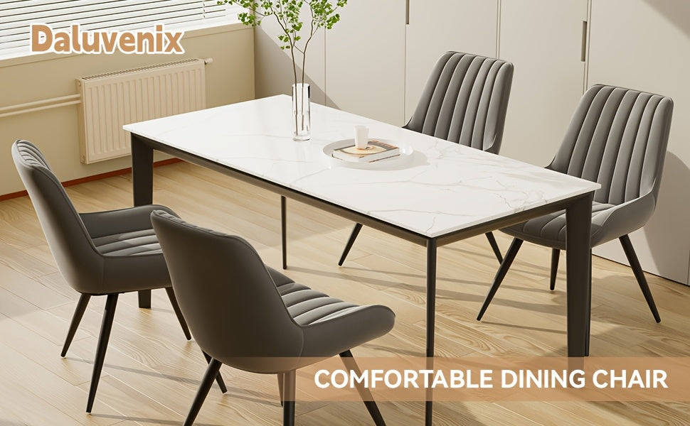 Chaises de salle à manger, Ensemble de 2/4/6, Chaises de cuisine, Chaises rembourrées avec pieds en métal, Chaise de salon avec coussin de dossier, pour salle à manger, Chaise de réception, Bureau
