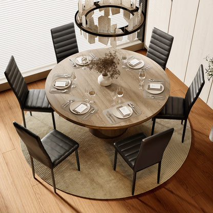 Ensemble de 6 chaises de salle à manger pour cuisine et salle à manger, fausse cuir, dossier haut, moderne