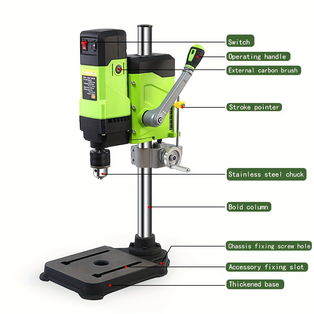 ALLSOME Perceuse d'établi 6 vitesses 800W Machine de perçage BG-5167