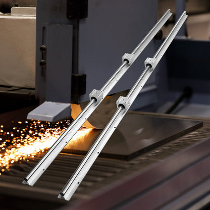 Ensemble de rails de guide linéaire VEVOR, SBR16 1500mm, 2pièces 59 in/1500 mm Rails de guide SBR16 et 4pièces Blocs de glissement SBR16UU, Kit de rails linéaires et de roulements pour machines automatiques DIY Projet de routeurs CNC