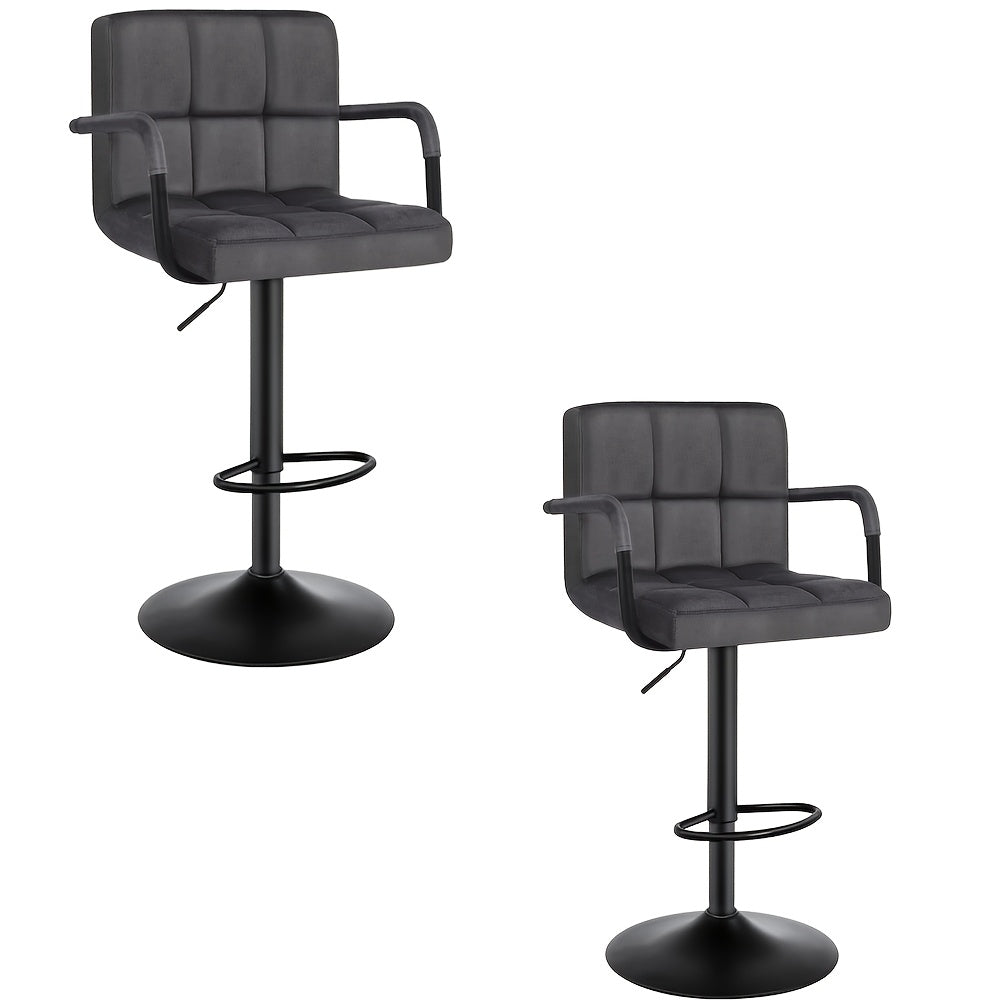 Tabourets de bar, tabouret de bar pivotant à 360° à hauteur réglable, chaise de réception, tabourets de comptoir modernes avec dossier et repose-pieds, tabourets de bar à hauteur de comptoir, convient pour bar de bureau, cuisine, salle à manger, pour cade
