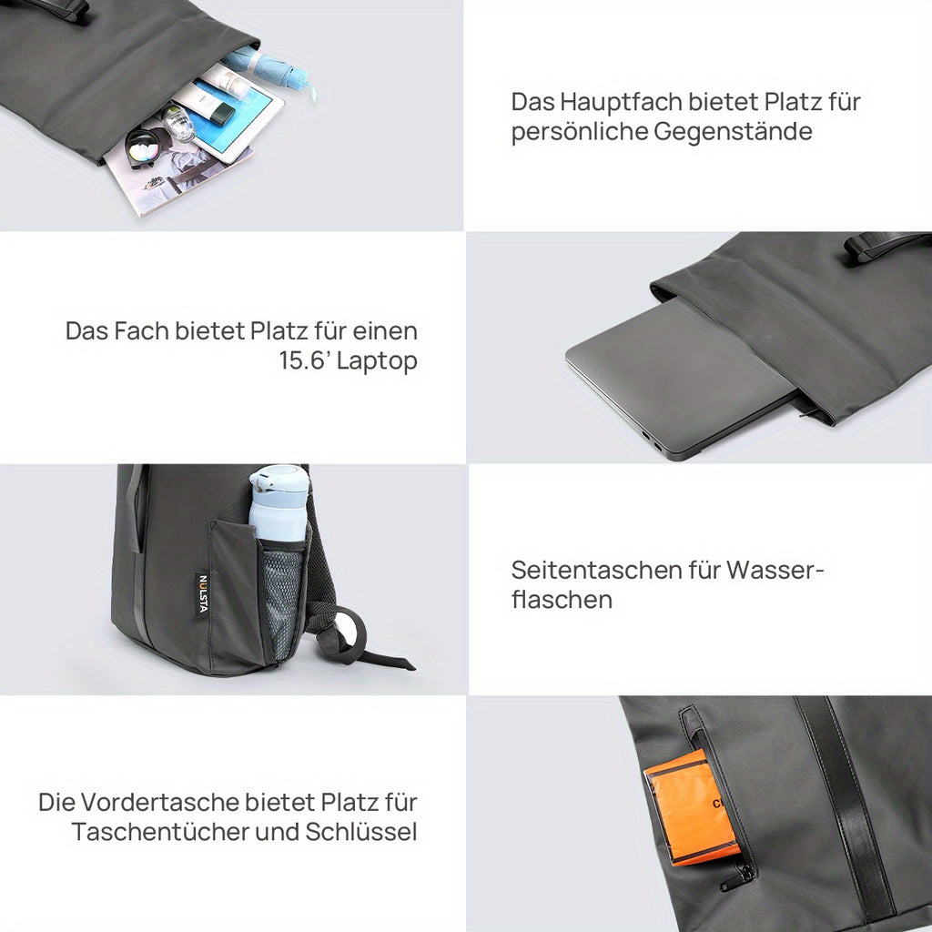 Sac à dos de voyage léger et anti-vol 20-25L pour hommes et femmes - compartiments multiples, bretelles ajustables, conception durable en coque souple en 6 couleurs « noir, blanc, gris, beige, marine, rose » - sac à dos de jour pour navetteurs pour l'écol