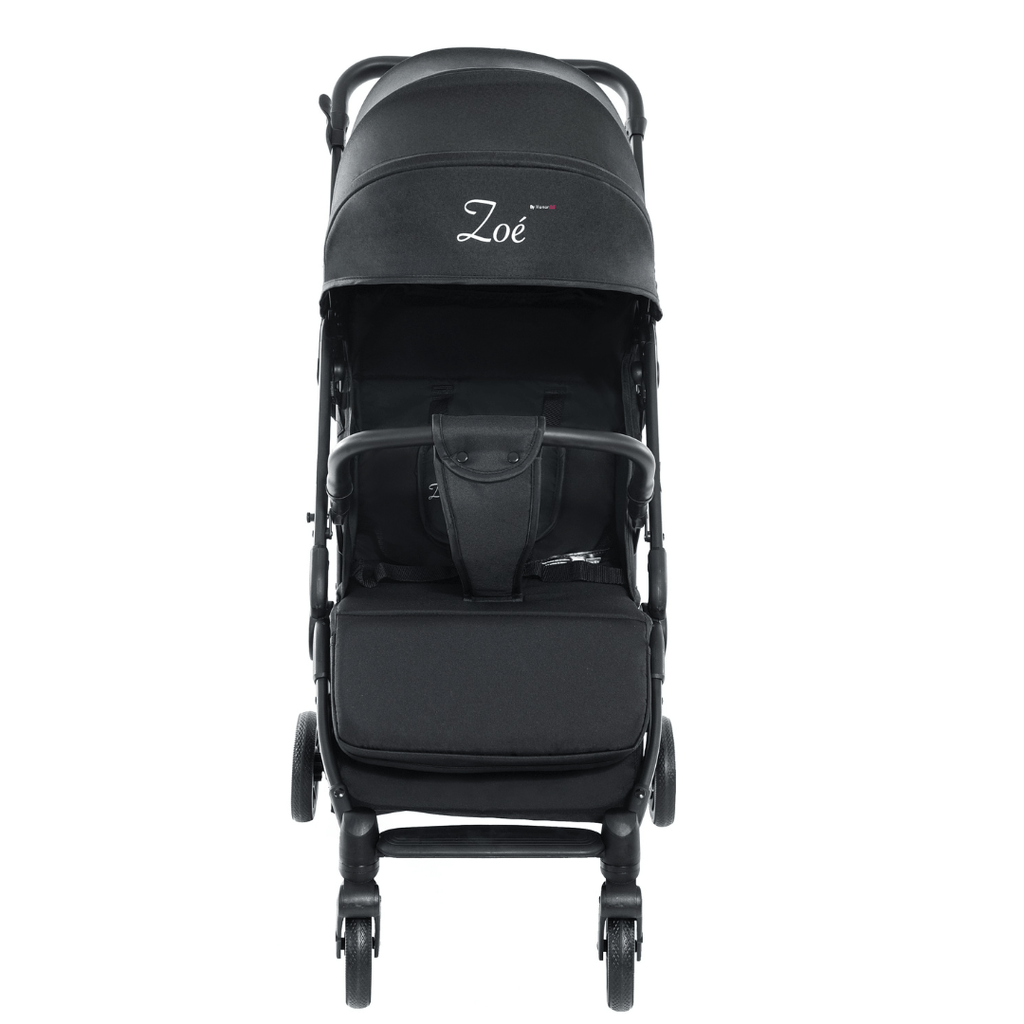 HonorBB ZOA Poussette Canne Bébé Légère et Compacte, 0-3 Ans, 0-15 kg, 3 Positions Inclinables, Pliage Automatique, Bandoulière, Moustiquaire et Protection Pluie Offerts – Essential Black
