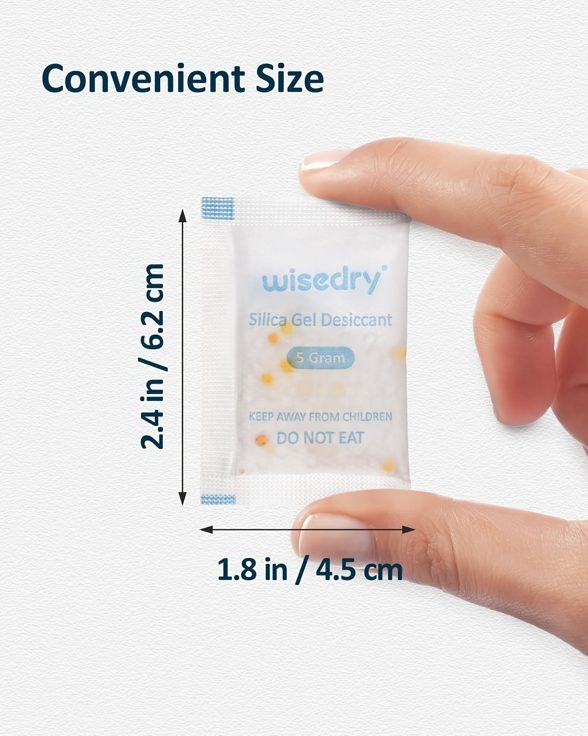 Lot de sachets déshydratants réutilisables Wisedry 5g 10g 50g, emballés individuellement, double couche scellée