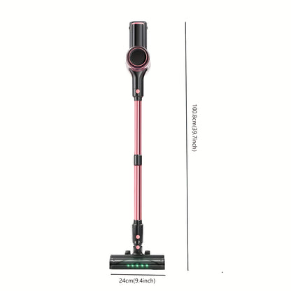 Aspirateur Balai Sans Fil Léger 10 en 1 à Haute Aspiration pour Animaux et Maison, Autonomie de 45 Minutes avec Tuyau Extra-long Amélioré, Brosses -nœuds, Lumière LED Verte pour Nettoyage de Sols, Tapis et Poils d'Animaux