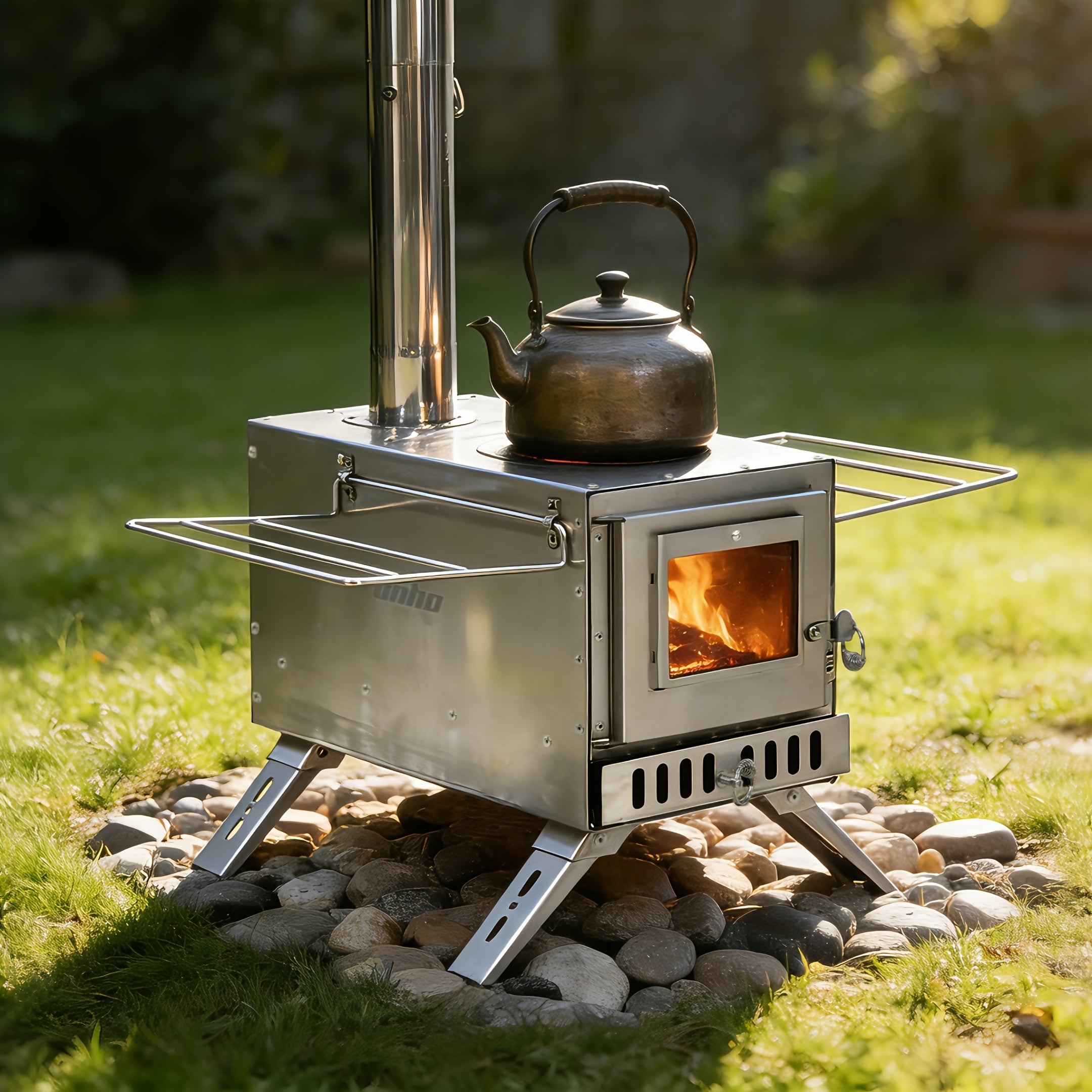 Poêle à bois pour tente, cheminée en acier inoxydable en 7 sections, poêle portable pour tente chauffante, camping, chasse, pêche sur glace