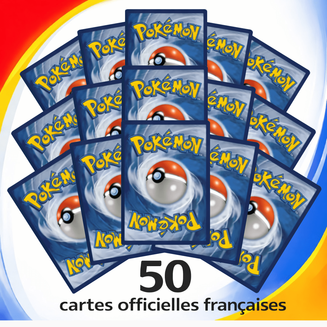 50 Cartes Pokémon françaises - Lot de 50 cartes officielles dont rares et brillantes