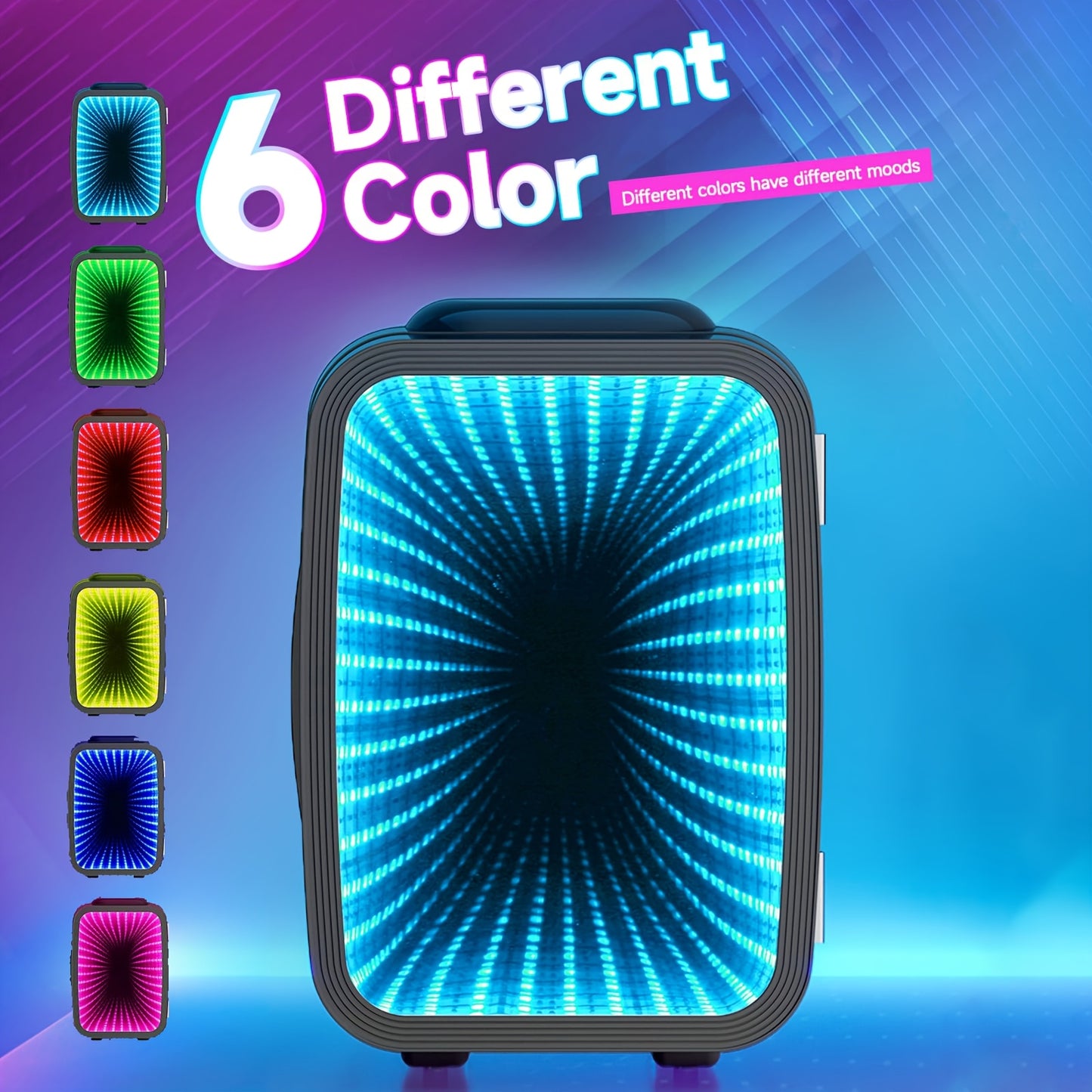 AISUTHA Mini Réfrigérateur Multifonction 4L avec Lumières LED Réglables pour Chauffage et Refroidissement, Réfrigérateur Beauté, Idéal pour Chambres, Bureaux, Salles de Jeux et Voitures, Choix Parfait pour Cadeau de Noël