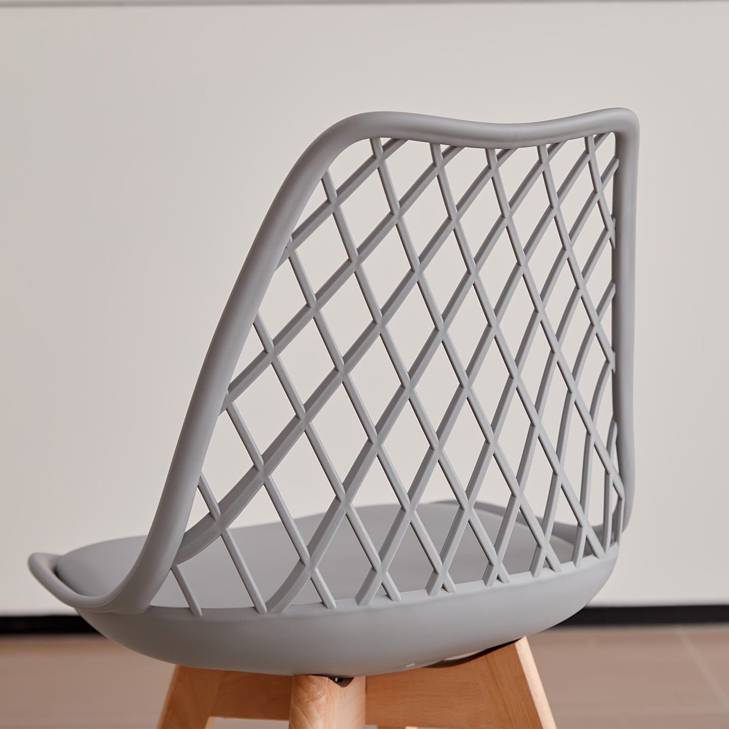 EGOONM Ensemble de 6 chaises de salle à manger, chaises de cuisine scandinaves - Design de dossier coquillage découpé, coussin en similicuir et pieds en bois de hêtre
