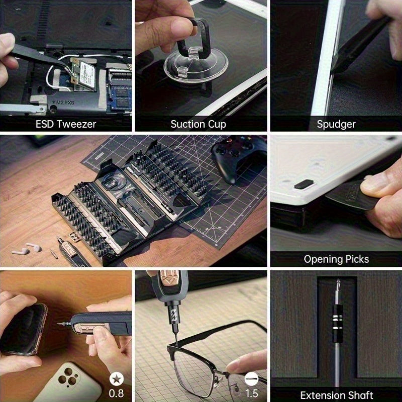 [Cadeau outil pour hommes] Ensemble de tournevis de précision manuel 180 en 1, conception de modélisation de conteneur, angulaire, élégant, kit de réparation magnétique professionnel, adapté aux ordinateurs portables, téléphones mobiles, caméras, tablette