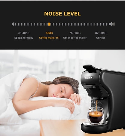 HiBREW Machine à café 4 en 1 à capsules multiples infusion chaude/froide DG Cappuccino Nes pour petites capsules ESE Pod et café moulu, cafétéria 19 bars H1A