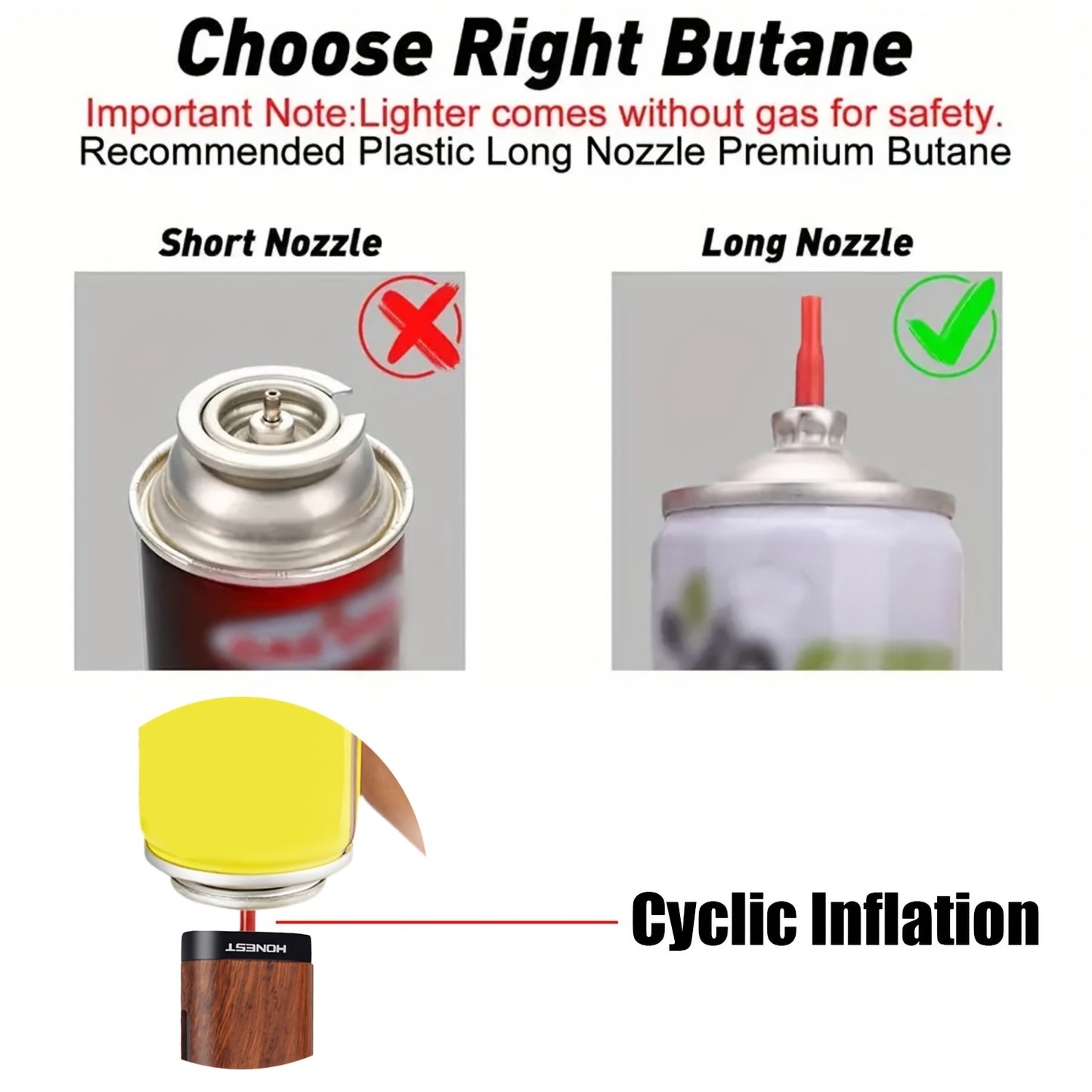 Briquet en métal, motifs exquis de tête inclinée, poli, coupe-vent, rechargeable, au butane, triple jet, flamme bleue, en alliage de zinc, plus facile à utiliser pour une meilleure expérience de camping, barbecue, bougies (butane non inclus)